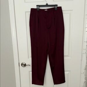 a new day burgundy pleated dress Pants with Tailored Silhouette